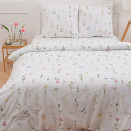 КПБ Традиция 2 спальный с европростыней, поплин, 100% хлопок, пл.110 гр./кв.м Ботанический сад Пододеяльник 177*217, простыня 217*240, наволочка 70*70 (2 шт.)