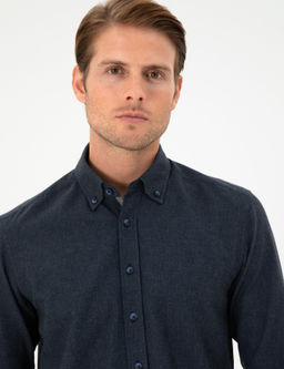 Lacivert Slim Fit Uzun Kollu G_mlek - Pierre cardin фото 2