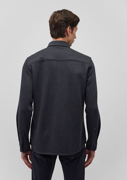 Siyah Orme Gomlek - Mavi фото 4