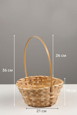 Корзина плетёная для хранения, бамбук, круглая, цвет натуральный, набор 3 шт.