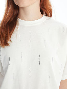 Bisiklet Yaka Parlak Ta?l? Kad?n Tunik