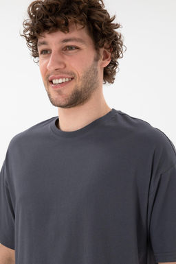 Erkek Oversize Fit Bisiklet Yaka Antrasit Ti__rt Sepette S_rpriz _ndirim - U.s. polo assn фото 3