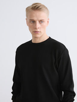 Bisiklet Yaka Fitilli Erkek Triko Kazak