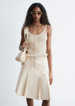 Falda midi plisada de algod?n - H&m фото 7