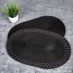 Салфетка для стола овальная / black 30*45 /уп 6/300/ ПРОМО АКЦИЯ Черная