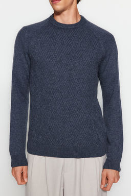 TRENDYOL MAN Gri Unisex Fit Yunlu Bisiklet Yaka Reglan Kol Dokulu Yun Kar?s?ml? Triko Kazak TMNAW22KZ0290 - Trendyolmilla фото 10