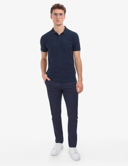 Lacivert Regular Fit %100 Pamuk K_vr_lmaz Polo Yaka Basic Ti__rt