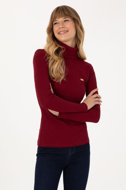 Kad_n Bordo Sweatshirt Sepette S_rpriz _ndirim