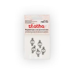 Zlatka Коннектор FMK-T03 6.6 х 13 мм 5 х 5 шт 01 под серебро  фото 3