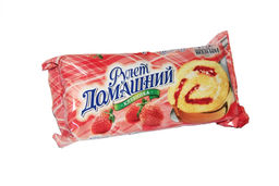 Цена за 2 шт Рулет "Домашний" клубника 150гр/Раменский//469/