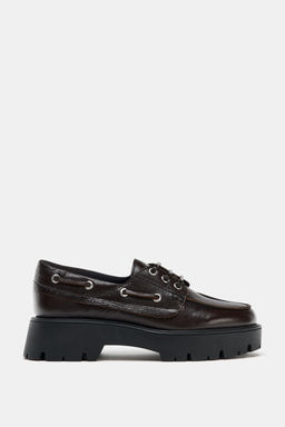 LEATHER PLATFORM LOAFERS - Zara фото 3