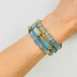 Бусины для украшений из голубого карибского Кальцита 39 см