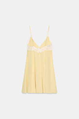 SHORT DRESS WITH CONTRAST LACE - Zara фото 13