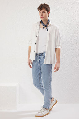TRENDYOL MAN Siyah %100 Pamuk Relax Fit Boyfriend Jeans Kot Pantolon TMNAW21JE0286 - Trendyolmilla фото 3