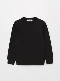 Bisiklet Yaka Basic Uzun Kollu Erkek ?ocuk Sweatshirt