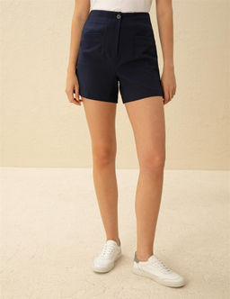 Lacivert Regular Fit Bermuda _ort