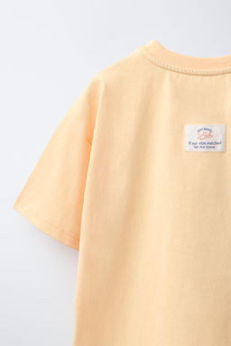 CAMISETA ESTAMPADO TEXTO / Naranja claro - Zara фото 4