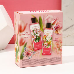 Подарочный набор косметики 8 марта: Самой прекрасной, гель для душа 200 мл и пена для ванны 200 мл, Чистое счастье  фото 10