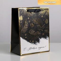 Цена за 6 шт. Пакет подарочный новогодний ламинированный «Сказочная ночь», MS 18 х 23 х 10 см