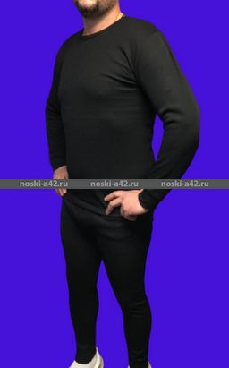 Цена за 1 шт. 1 комплект - УЛАН Термобелье мужское пр-во Россия с начесом ЧЕРНОЕ 50 - Астекс фото 6
