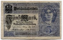 5 марок 1917 года Германия