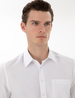 Beyaz Basic Regular Fit K_sa Kollu Cepli G_mlek - Pierre cardin фото 2