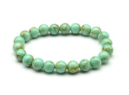 Браслет из бирюзы иранской имитация шарик 8мм