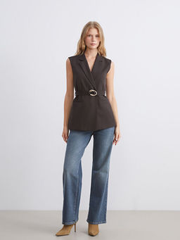 Ceket Yaka Kad?n Klasik Yelek