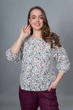 Блуза лен 70%, хлопок 30%