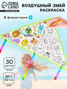 Воздушный змей-раскраска Funny toys, 80 см