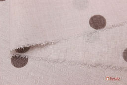 Поплин Редкий средний горох (цв.какао) на нежно-розовой дымке, ш.2.2м, хлопок-100%, 110гр/м.кв - Купава фото 3