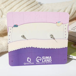 Серьги пластик Мишка с бантиком, цвет бело-коричневый в серебре - Qf фото 3