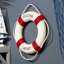 Декор настенный, панно Спасательный круг, белый, 30 см