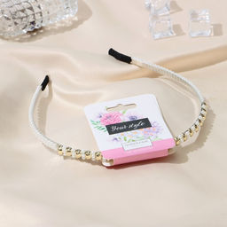 Цена за 2 шт. Ободок для волос QF «Моника», жемчуг, 0.5 см