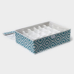 Органайзер для хранения белья Доляна Лагуна, 24 ячейки, с прозрачной крышкой, 383010 см, бирюзовый фото 6