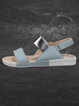 08-PED77-4 BLUE/GRAY Босоножки женские (натуральная кожа) - No name фото 12