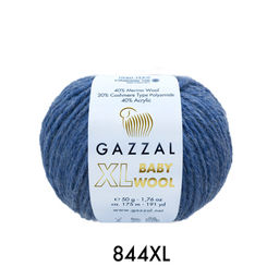 Беби Вул XL(Baby Wool XL) пряжа GAZZAL 40%шерсть мериноса 20%кашемир 40%акрил 10х50г/100м Цвет:822 XL морская волна