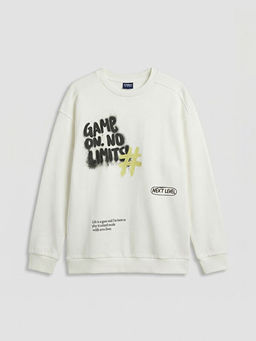 Bask?l? Erkek ?ocuk Sweatshirt
