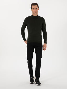 Haki Slim Fit Basic Kazak - Cacharel фото 4
