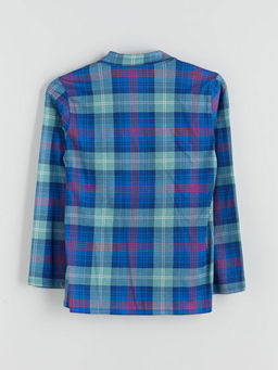 G?mlek Yaka Ekose Kad?n Pijama ?st