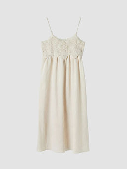 ?p Ask?l? Dantel Detayl? Poplin Elbise