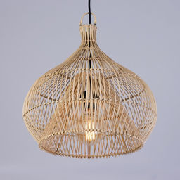 Светильник потолочный из ротанга «Руди», 1×120 Вт, Е27, 60×60×30 см