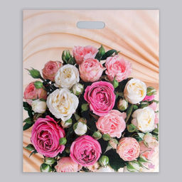 Цена за 50 шт. Пакет «Желанный букет», полиэтиленовый, с вырубной ручкой, 38×45 см, 60 мкм