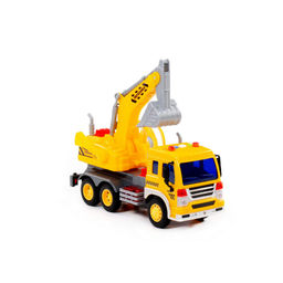 Сити, автомобиль-экскаватор инерционный (со светом и звуком) (жёлтый) (в коробке) - Полесье фото 7