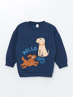 Bisiklet Yaka Bask?l? Erkek Bebek E?ofman Tak?m