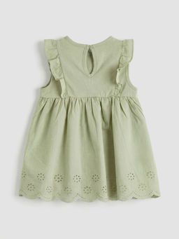 Bisiklet Yaka F?rf?rl? Brode ??lemeli K?z Bebek Elbise