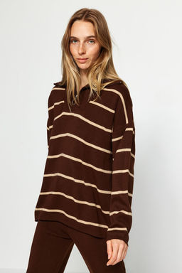 Siyah Genis Kal?p Fermuarl? Triko Alt-Ust Tak?m TWOAW24AU00025 - Trendyolmilla фото 11