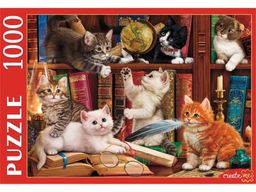 Puzzle 1000 элементов "Котята на книжной полке" (П1000-9660)