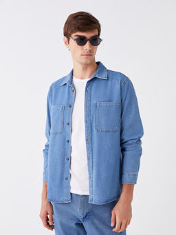 Regular Fit Uzun Kollu Erkek Jean G?mlek