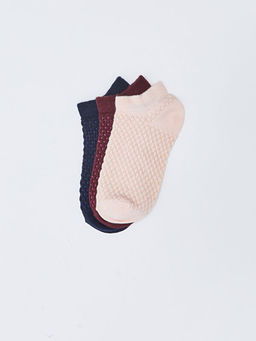 Desenli Kad?n Patik ?orap 3l?